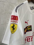 2025-26 F1 Ferrari White Casual T-Shirts Racing Suit (圆领)