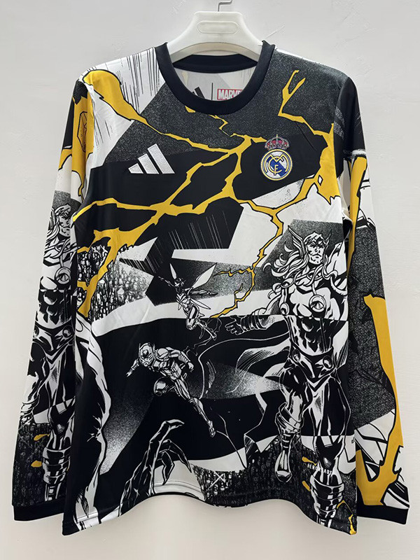 2025-26 RMA White Black Joint Edition Long Sleeve Training (长袖)(漫威)