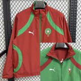 2025-26 Morocco Red & Green Double Sided Windbreaker (双面风衣)