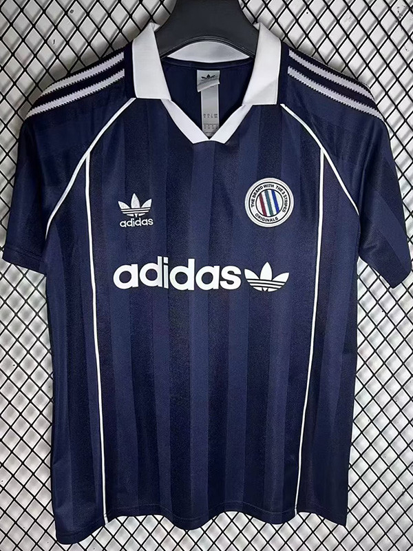 2025 Ad Three Stripes Classic Edition Royal Blue Polo Short Sleeve 宝蓝(经典版)