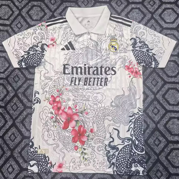 2025-26 RMA White Polo Short Sleeve (梅花龙)