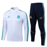 2025-26 Marseille White Half Pull Tracksuit #B25146(半拉链)