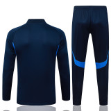 2025-26 RMA Royal blue Half Pull Tracksuit #B25147(半拉链)
