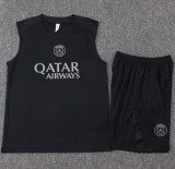 2025-26 PSG Jordan Black Tank top and shorts suit #D25278