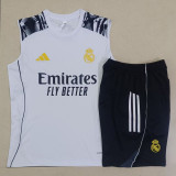 2025-26 RMA White Tank top and shorts suit #D25276