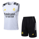 2025-26 RMA White Tank top and shorts suit #D25276