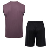 2025-26 RMA Gray Purple Tank top and shorts suit #D25277