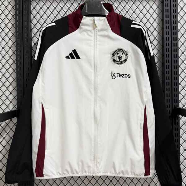 2026-27 Man Utd Black White Windbreaker