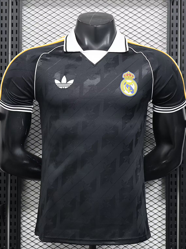 2025-26 RMA Black Casual Edition Player Version Training Shirts (黄边)