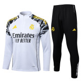 2025-26 RMA White Half Pull Tracksuit #B25152(半拉链)