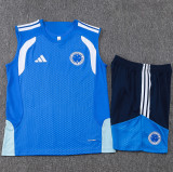 2026-27 Cruzeiro Fancy blue Tank top and shorts suit #D26006