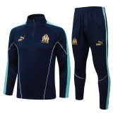 2025-26 Marseille Royal blue Half Pull Tracksuit #B25153(半拉链)