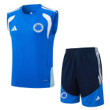 2026-27 Cruzeiro Fancy blue Tank top and shorts suit #D26006