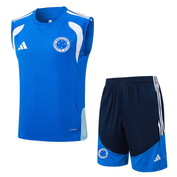2026-27 Cruzeiro Fancy blue Tank top and shorts suit #D26006