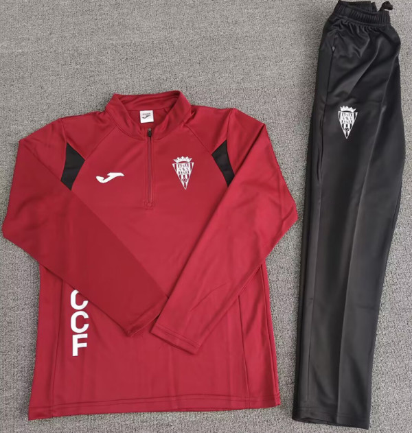 2025-26 Cordoba Red Half Pull Tracksuit (Pants Have Pocket)(半拉链)