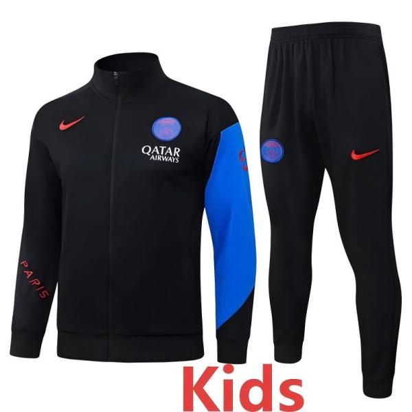 2025-26 PSG Black Kids Jacket Tracksuit # E25227(童装)