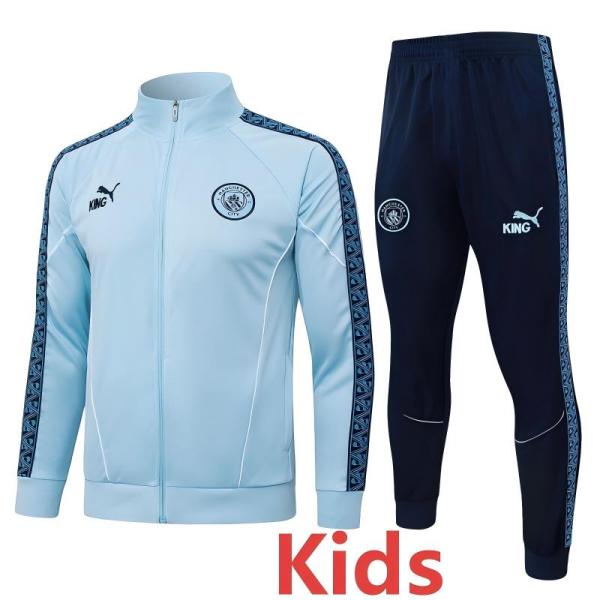 2025-26 Man City Light blue Kids Jacket Tracksuit #E25223(童装)