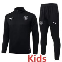 2025-26 Man City Black Kids Half Pull Tracksuit #E25231(童装)(半拉链)