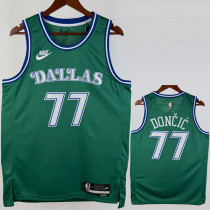 2025-26 Dallas Mavericks DONCIC #77 Green Retro Top Quality Hot Pressing NBA Jersey