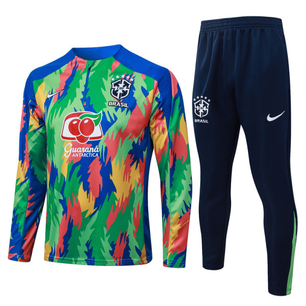 2025-26 Brazil Green Half Pull Tracksuit #B25155(半拉链)