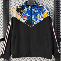 2026-27 Man Utd Black White Windbreaker