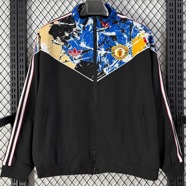 2026-27 Man Utd Black White Windbreaker