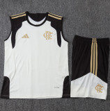 2026-27 Flamengo White black Tank top and shorts suit #D26010