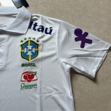 2025-26 Brazil White Polo Short Sleeve