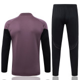 2025-26 RMA Gray Purple Kids Half Pull Tracksuit #E25236(童装)(半拉链)