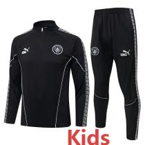 2025-26 Man City Black Kids Half Pull Tracksuit #E25238(童装)(半拉链)