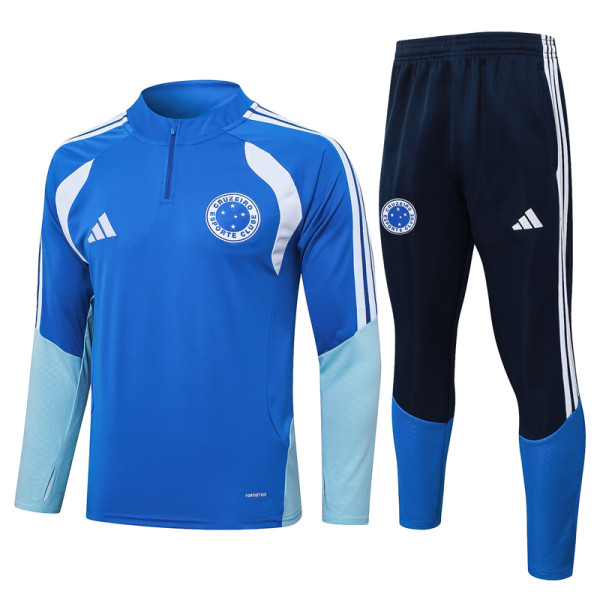 2026-27 Cruzeiro Fancy blue Half Pull Tracksuit #B26011(半拉链)