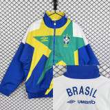 1993-1994 Brazil Blue white Retro Windbreaker