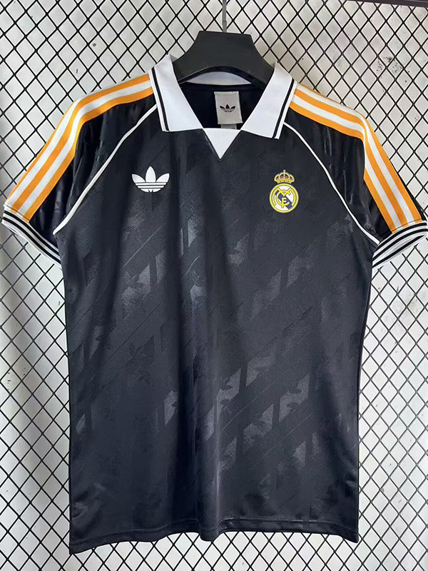 2025-26 RMA Black Casual Edition Fans Training Shirts (有领)黑色