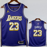 2025-26 Lakers JAMES #23 Purple Top Quality Hot Pressing NBA Jersey (Trapeze Edition) 飞人版