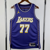 2025-26 Lakers DONCIC #77 Purple Top Quality Hot Pressing NBA Jersey (Trapeze Edition) 飞人版
