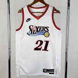2025-26 76ERS EMBIID #21 White Top Quality Hot Pressing NBA Jersey (V领)