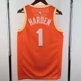 2025-26 Cleveland Cavaliers HARDEN #1 Orange City Edition Top Quality Hot Pressing NBA Jersey