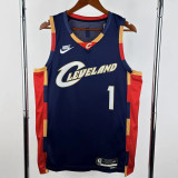 2025-26 Cleveland Cavaliers HARDEN #1 Royal blue Retro Top Quality Hot Pressing NBA Jersey (V领)