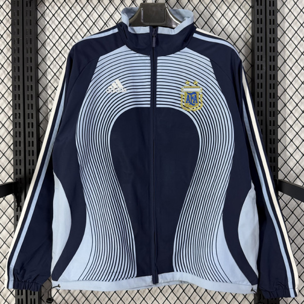 2006 Argentina Royal blue Retro Windbreaker
