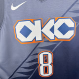 2025-26 OKC Thunder WILLIAMS #8 Gray City Edition Top Quality Hot Pressing NBA Jersey