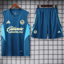 2025-26 Club America Lake blue Tank top and shorts suit