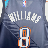 2025-26 OKC Thunder WILLIAMS #8 Gray City Edition Top Quality Hot Pressing NBA Jersey