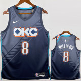 2025-26 OKC Thunder WILLIAMS #8 Gray City Edition Top Quality Hot Pressing NBA Jersey