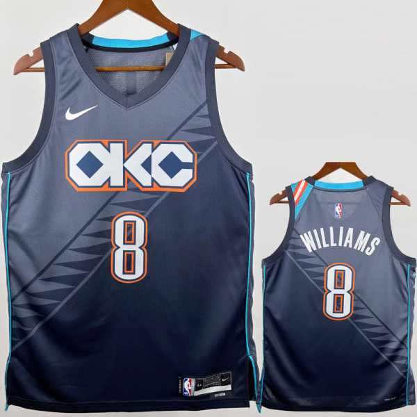 2025-26 OKC Thunder WILLIAMS #8 Gray City Edition Top Quality Hot Pressing NBA Jersey