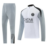 2026-27 PSG White Gray Half Pull Tracksuit (半拉链)