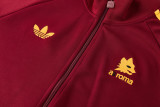 2026-27 Roma Brown Red Jacket Tracksuit #01