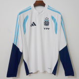 2026-27 Argentina White Top Half Pull Tracksuit (半拉上衣)