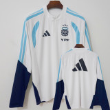 2026-27 Argentina White Top Half Pull Tracksuit (半拉上衣)