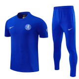 2026-27 CHE Fancy blue Short shirts and Long trousers Suit (圆领)