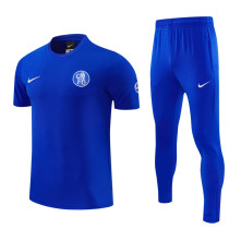 2026-27 CHE Fancy blue Short shirts and Long trousers Suit (圆领)